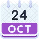 Calendario Octubre Veinticuatro Icono