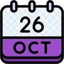 Calendario Octubre Veintiseis Icono