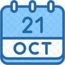 Calendario Octubre Veintiuno Icono