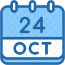 Calendario Octubre Veinticuatro Icono