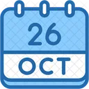 Calendario Octubre Veintiseis Icono