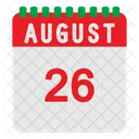 Calendario agosto  Icono