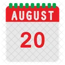 Calendario agosto  Icono