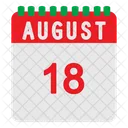 Calendario agosto  Icono