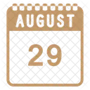 Relleno De Color Del Calendario De Agosto Icono