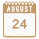 Relleno De Color Del Calendario De Agosto Icono