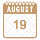 Relleno De Color Del Calendario De Agosto Icono