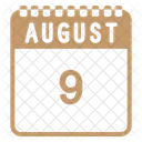 Relleno De Color Del Calendario De Agosto Icono