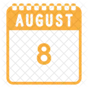 Relleno De Color Del Calendario De Agosto Icono