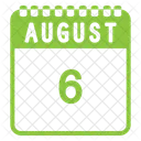 Relleno De Color Del Calendario De Agosto Icono