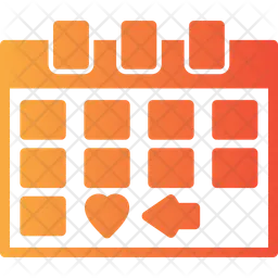 Calendário com um marcador para salvar a data  Ícone