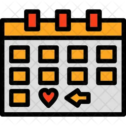 Calendario con un marcador para guardar la fecha  Icono