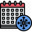 Calendario De Copos De Nieve Calendario De Invierno Calendario De Navidad Icono