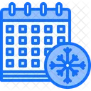 Calendario De Copos De Nieve Calendario De Invierno Calendario De Navidad Icono