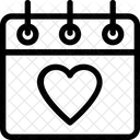 Coracao Calendario Parede Ícone