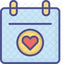 Calendario De Corazon Calendario Fecha Icono