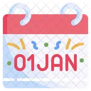 Calendario de año nuevo  Icono