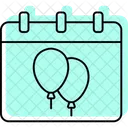 Icono De Linea Fina Con Sombra De Color Y Calendario De Eventos Icono