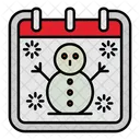 Boneco De Neve Calendario Data Icon