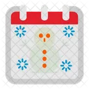 Muneco De Nieve Calendario Fecha Icono