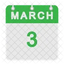 Calendário de março  Ícone