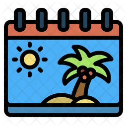 Calendario de verano  Icono