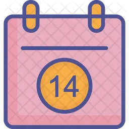 Calendario del dia de san valentin  Icono