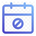 Calendario, desactivar, bloquear, eliminar, eliminar  Icon
