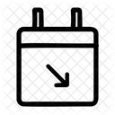 Flecha diagonal del calendario hacia abajo  Icono