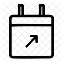 Flecha diagonal del calendario hacia arriba  Icono