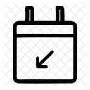 Flecha diagonal del calendario izquierda hacia abajo  Icono