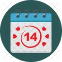 Calendario 14 San Valentin Rosa Icono