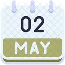 Calendario Mayo Dos Icono