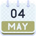 Calendario Mayo Cuatro Icono