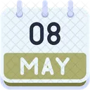 Calendario Mayo Ocho Icono
