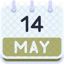 Calendario Mayo Catorce Icono
