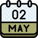 Calendario Mayo Dos Icono