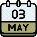 Calendario Mayo Tres Icono