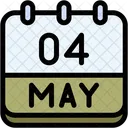 Calendario Mayo Cuatro Icono