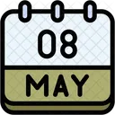Calendario Mayo Ocho Icono