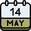 Calendario Mayo Catorce Icono