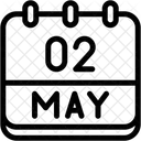 Calendario Mayo Dos Icono