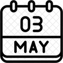 Calendario Mayo Tres Icono