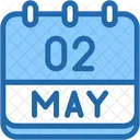 Calendario Mayo Dos Icono
