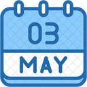 Calendario Mayo Tres Icono