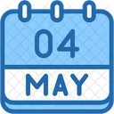 Calendario Mayo Cuatro Icono