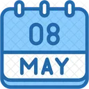 Calendario Mayo Ocho Icono
