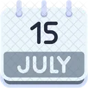 Calendario Julho Quinze Ícone