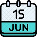 Calendario Junho Quinze Ícone