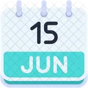 Calendario Junho Quinze Ícone